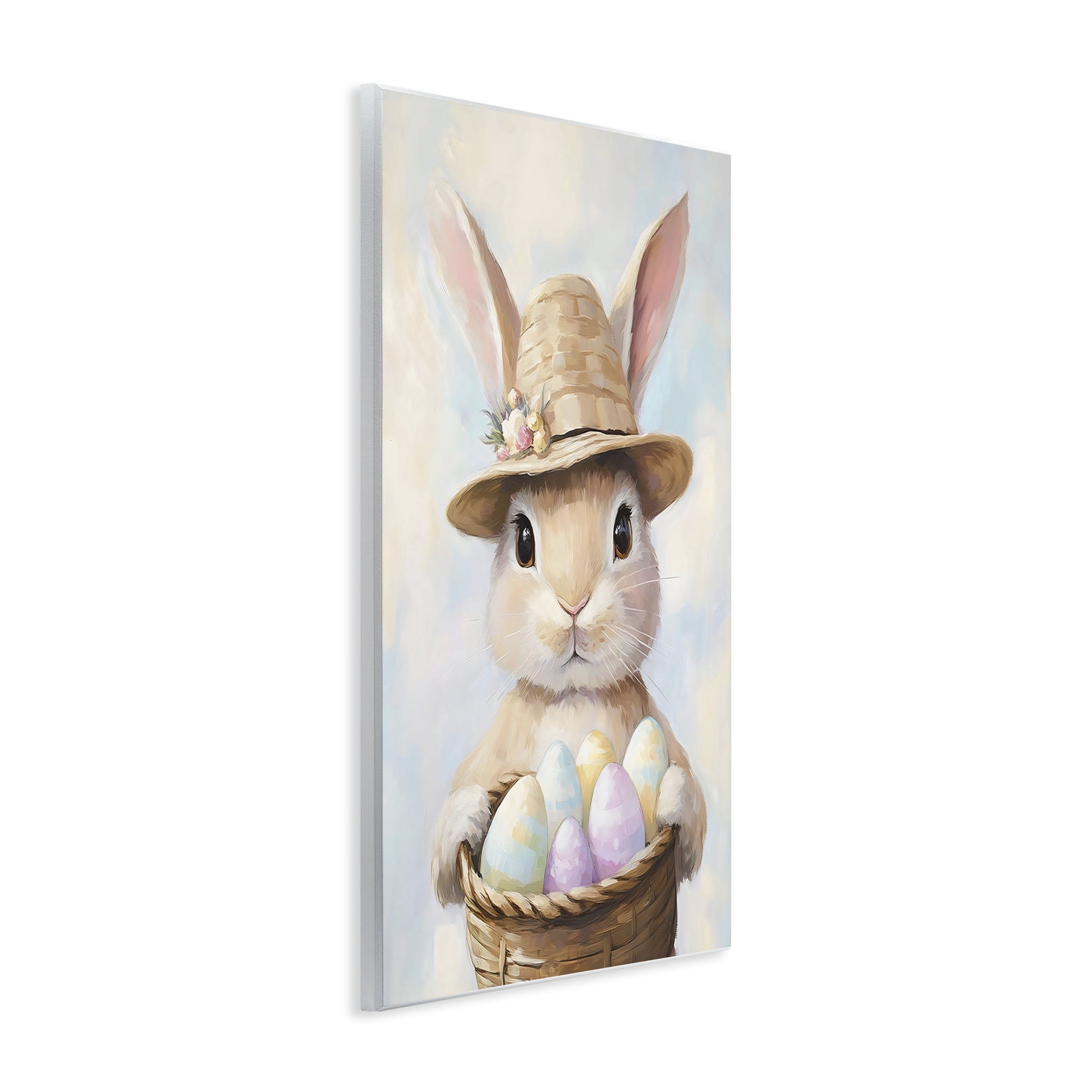 Stupell Industries Bunny with Easter Egg Basket Wall Plaque Art, design by The Prints Vibe
