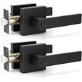 thumbnail image 1 of GFDYREE 2 Pack Matte Black Door Handles Heavy Duty Door Levers Privacy Door Lock Set Door Hardware, Left or Right Handing Door Handles, Interior Door Handles 2.07 lb One Lever, 1 of 7