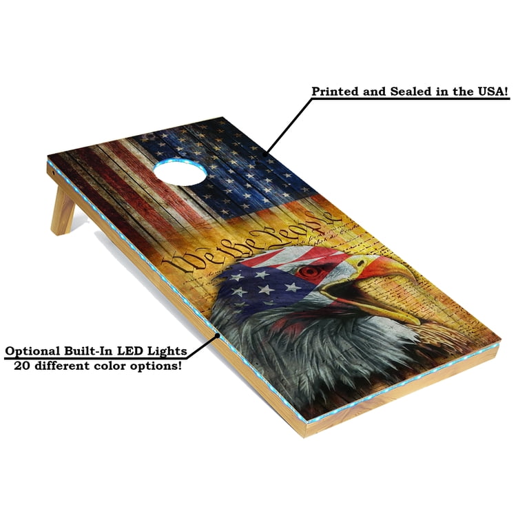 Tailgating Pros Tournament Cornhole Boards Set - 4'x2' Printed Wood, 8 Bean Bags & Carrying Case 5 thumbnail image
