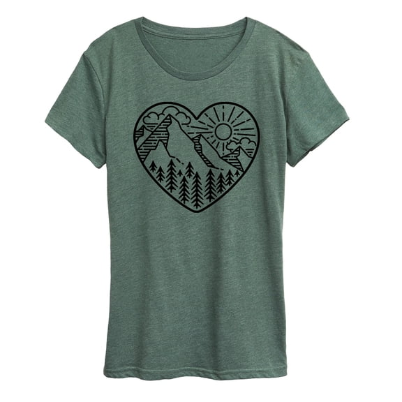 Instant Message - Mountain Scene Hear - Women's Short Sleeve Graphic T-Shirt