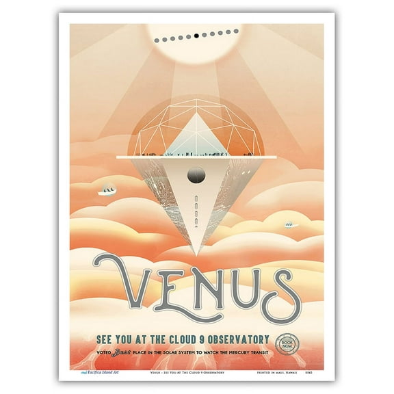 Venus - See You At The Cloud 9 Observatory - NASA Exoplanet Travel Poster - Master Art Print (Unframed) 9in x 12in