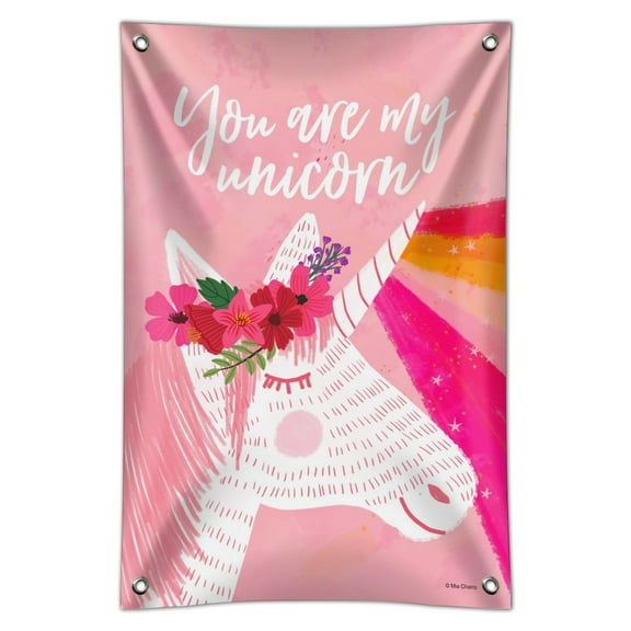 You are my Unicorn Flowers Rainbow Horn Home Business Office Sign
