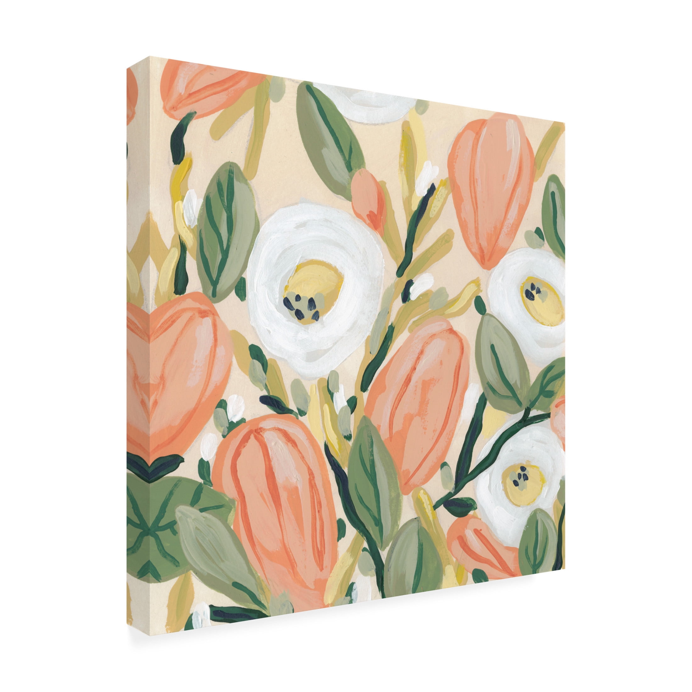 Canvas Wall Art - June Erica Vess 'Gleeful Garden II' Wall Art for Living Room, Bedroom, or Office Décor by Trademark Fine Art - 35 x 35 Inches