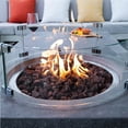 thumbnail image 5 of Elementi Outdoor MetroPolis Fire Pit Table 56 x 32 Inches Grey Durable Fire Bowl Glass Reinforced Concrete Rectangle Fire Table Liquid Propane Patio Fire Place Includes Burner and Lava Rock, 5 of 5