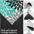 thumbnail image 3 of Black Turquoise and Gray Floral Pattern Kitchen Rugs Sets Of 3,Kitchen Runner Rugs Non Skid Washable,Decorative Kitchen Floor Mats for Kitchen,Sink,Laundry,17"x30"+ 17"x47" + 17"x59", 3 of 6