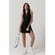thumbnail image 4 of Vestido de tenis QINSEN para mujer negro con pantalones cortos y bolsillos, talla L, 4 of 6