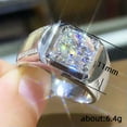 thumbnail image 5 of 11mm Round AAA Cz Band Ring Men's 925 Silver Fashion Luxury Wedding Ring Sz 6-10, 5 of 5