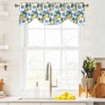 thumbnail image 3 of Blue Flowers Tie Up Valance Curtains for Windows, Kitchen Curtains Window Treatments, Yellow Lemons Summer Fruit Pastoral Short Window Shades Valances for Bedroom Bathroom Cafe 42"x12", 3 of 8