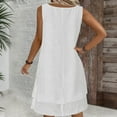 thumbnail image 6 of MELDVDIB Linen Dresses for Women Crewneck Sleeveless Spring Summer Midi Dress Solid Color Oversized Loose Outfits, 6 of 7