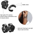 thumbnail image 2 of 10 pares de aretes magnéticos para hombre, aretes magnéticos de acero inoxidable, aretes de aro con forma de cruz sin perforar, aretes unisex con clip y circonita cúbica., 2 of 5