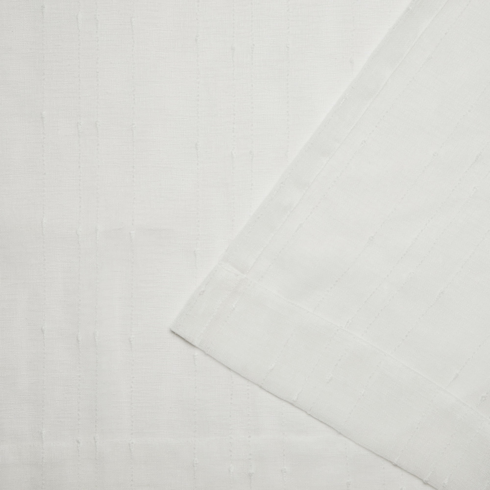 Exclusive Home Itaji Linen-Like Embellished Slub Sheer Rod Pocket Top Curtain Panel Pair, 54"x84", Snowflake