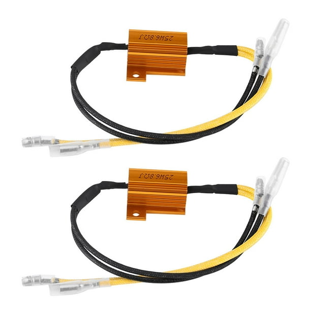 Luz indicadora de giro LED para motocicleta, 25 W, 6,8 ΩJ, resistencia de carga, corrección de errores, controlador de flash