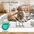 thumbnail image 4 of ODIKA 2'x3' Washable Throw Rug Bathroom Layout Structured Block Mosaic Symmetrical Farmhouse for Hallway, Study Room, Non-Slip Low Profile, Flatwoven, 4 of 7