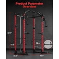 thumbnail image 5 of JoanKaren Power Rack Cage,2000lbs Heavy Duty Steel Squat Rack with LAT-Pull Down System,Pulley System & Dip Station,Red&Black, 5 of 10