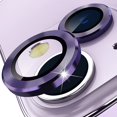 thumbnail image 1 of Protector de cámara trasera morado compatible con iPhone 14/iPhone 14 Plus, protección de cámara de vidrio templado HD antiarañazos, anillo de lente de metal individual 202, 1 of 5