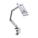 thumbnail image 4 of Soporte para tableta, abrazadera de escritorio, accesorios de aleación de aluminio para ver películas, Base giratoria de 360 °, soporte plegable para Plateado 3 Brazos, 4 of 8