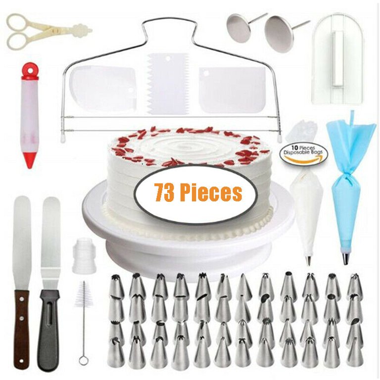 73pcs DIY Cake Decorating Tool Kit Cupcake Baking Supplies