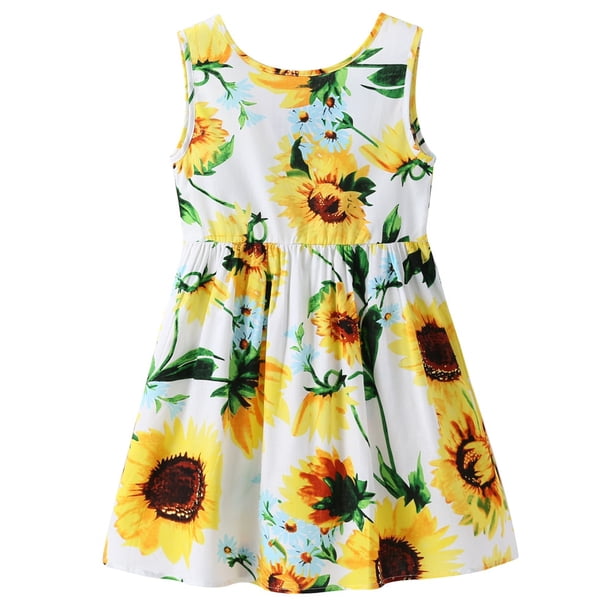 Vestidos sin mangas con estampado de flores para niñas de 1 a 7 años, ropa para niños, vestido de princesa de verano, vestido de desfile de baile de fiesta para niños, atuendo Tan Jianjun unisex
