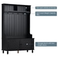 thumbnail image 5 of 40 Inch Hall Tree With Storage Bench, Accent Coat Tree With Storage Shelves, Entryway Bench With Coat Rack, Cabinet And Drawers For Hallway, Mudroom, 5 of 9