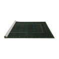 thumbnail image 2 of Ahgly Company Machine Washable Indoor Square Southwestern Turquoise Blue Country Area Rugs, 4' Square, 2 of 4