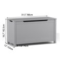 thumbnail image 2 of Wooden Toy Box Organizer for Kids Boys Girls, Flip-top Storage Chest with 2 Safety Hinges, Entryway Shoe Bench for Bedroom Living Room, Gray, 2 of 7