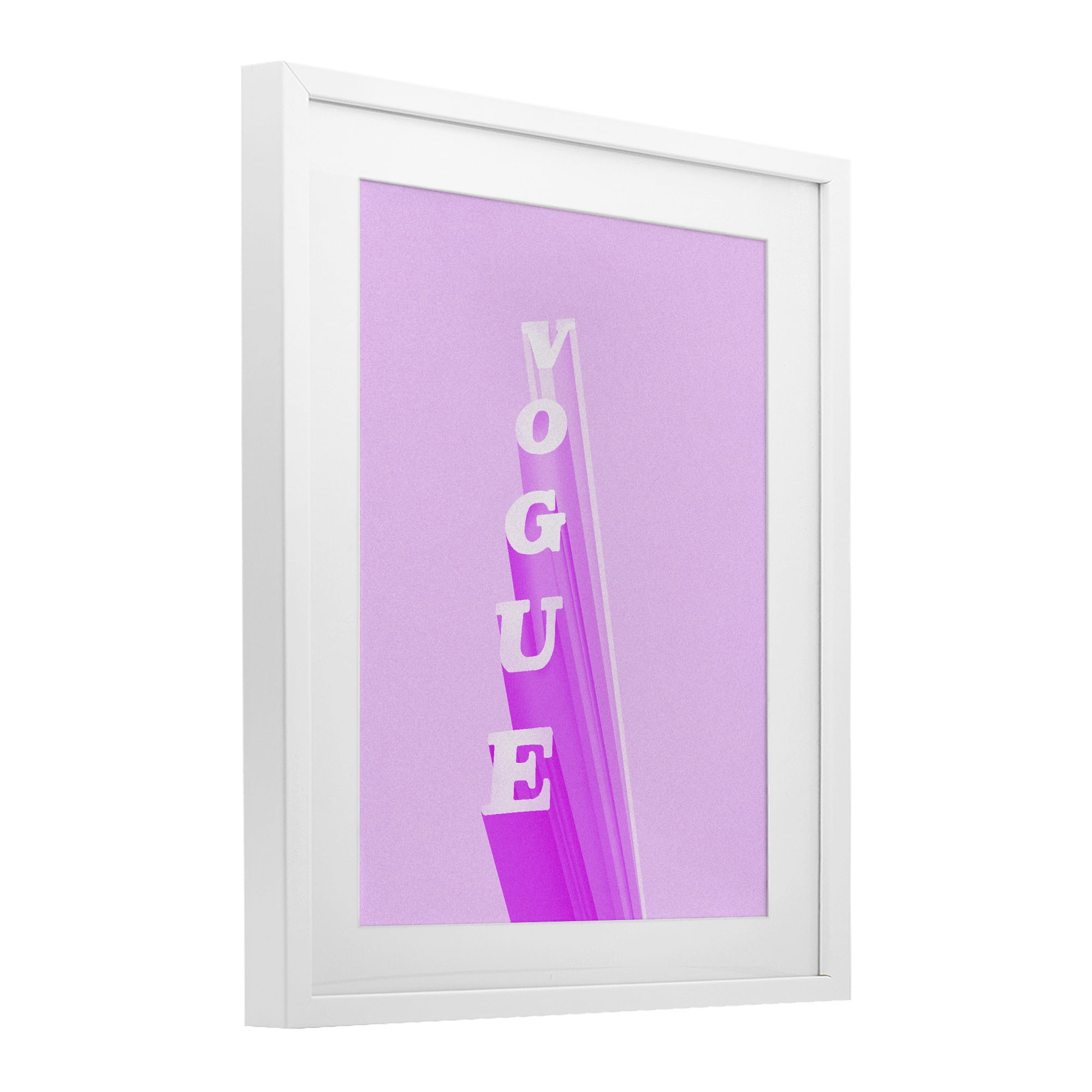 Stupell Industries Pink Vertical Glam Lettering White Framed Print Under Glass, design by Ziwei Li