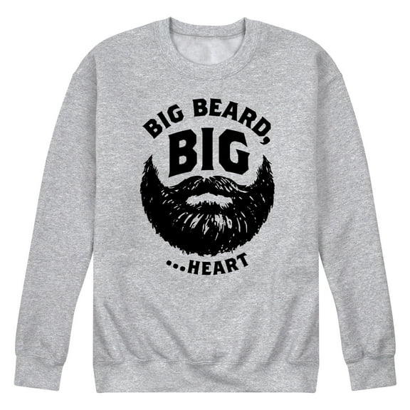 Instant Message - Big Beard Big Heart - Men's Crew Neck Fleece Pullover