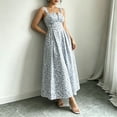 thumbnail image 5 of MYAOYI Women's Dresses for Women Formal Casual Square Neck Wide Strap Blue Floral Flowy A Line Midi Dress, 5 of 8