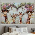 thumbnail image 2 of Orinice Giraffes Flowers Heart-Shaped Frame Tapestry Wall Hanging Unique Style Graphic Tapestries Home Wall Decor Art for Living Room Bedroom Apartment Farmhouse Dorm 60x50inch, 2 of 6