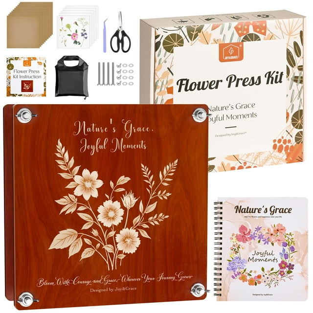 Kit de prensa para flores Joy&Grace, tamaño grande, 10 capas, con álbum y kit de herramientas