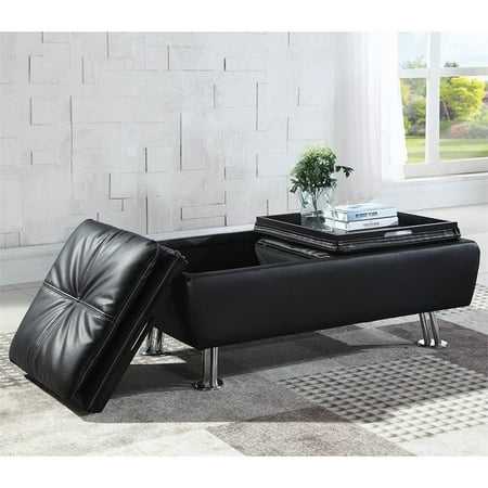Bowery Hill Faux Leather Tufted Storage Ottoman In Black Canada Bowery Hill Faux Leather Tufted Storage, Black Leather Storage Ottoman Canada