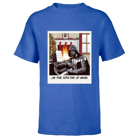 Star Wars Darth Vader Sith Day of Xmas Holiday - Short Sleeve T-Shirt for Kids -Customized-Royal