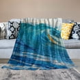 thumbnail image 2 of Qinduosi  Throw Blanket for Kids Adults Women Men Ocean Wave Sherpa Blanket for Bed Couch Hawaiian Tropical Wave Surfing Fleece Blanket Blue Sea Summer Plush Blanket Soft Fuzzy BlanketThrow, 2 of 6