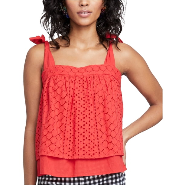 Rachel Roy Blusa d Crop Top para Mujer, Rojo, XS