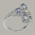 thumbnail image 3 of LBG British Made 925 Sterling Silver Cubic Zirconia & Tanzanite Womens Engagement Ring - 33 size options - Size 9.75, 3 of 6