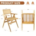 thumbnail image 3 of Bamboo Folding Chairs With Woven Rattan Backrest & Seat Rubber Bamboo Frame | Natural Wood Color, 3 of 7