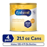 Enfamil Powder Baby Formula with Iron, 21.1 oz Can, 4 count