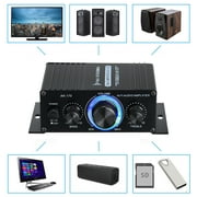 2 Channel Car Stereo Amplifier - 400W Dual Channel High Power Audio Sound Auto Small Speaker Amp with LED Light and Remote Control, Support SD/USB/MP3/FM/Radio