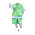 thumbnail image 3 of Qarigey 2 uds. Ropa deportiva con letras para niños, jersey de manga corta, ropa informal, ropa de calle, trajes para niños, verde 110 Type3 NO3, 3 of 6