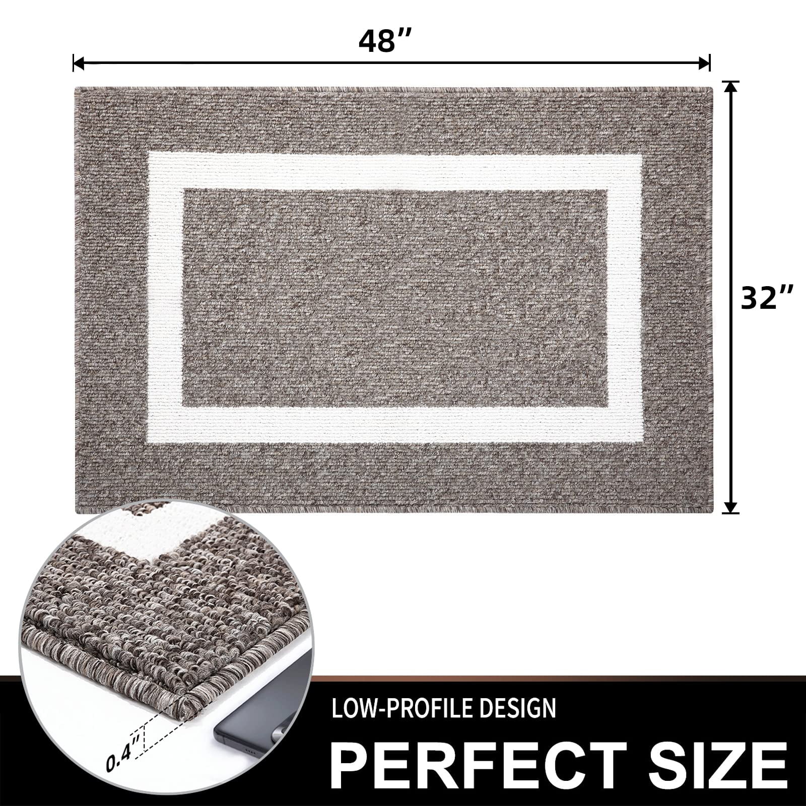 Delxo Indoor Door Mat,32”x48” Non Slip Absorbent Dirt Door Rugs for En