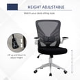 thumbnail image 4 of Vinsetto Chaise de Bureau en Maille Pivotante avec Support Lombaire, Accoudoirs, Gris, 4 of 10