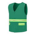 thumbnail image 2 of Fengqque Safety Jacket for Men,Sleeveless V-neck Breathable Mesh Waterproof High Visibility Reflective Jacket with Pockets and Zipper Workwear Jacket Green XXL, 2 of 9