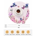 thumbnail image 6 of 15 Inch Round Placemats Set of 4, Pink Flower Non Slip Heat Insulation PP Table Mats, Spring Floral Butterflies Birds Elegant Pastoral Washable Place Mats for Kitchen Dining Party Table Decor, 6 of 7