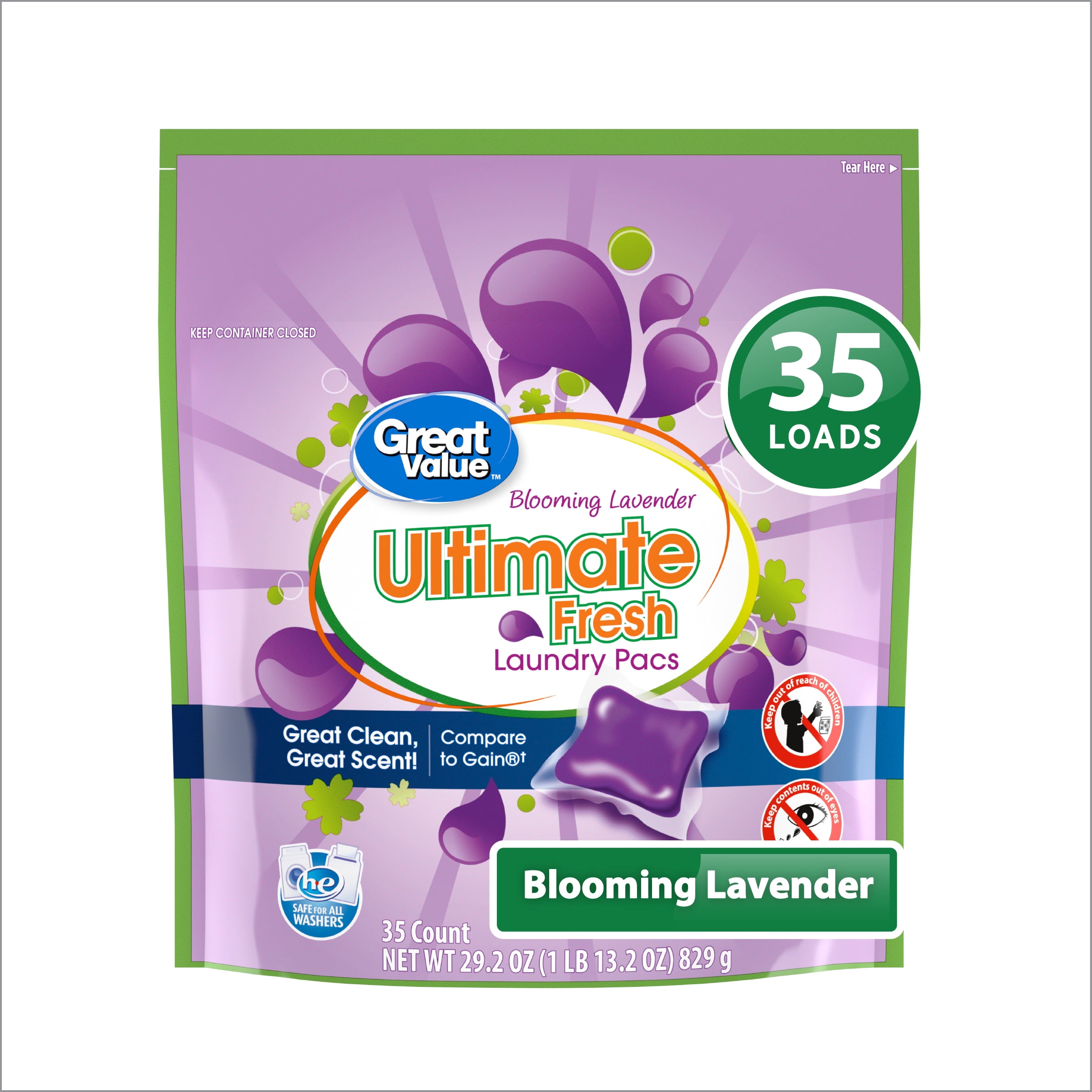Great Value Blooming Lavender, 35 Pacs, Ultimate Fresh Laundry