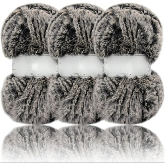 Chunky Fur Yarn - Super Soft Faux Fur, Fluffy & Fuzzy, Eyelash Yarn for Crochet & Knitting