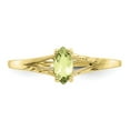thumbnail image 4 of 10K Yellow Gold Ring Band with Stones (08) August Peridot Marquise Green, Size 7, 4 of 5