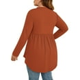 thumbnail image 5 of TARAINYA Women's Plus Size Tops Long Sleeve Henley V Neck Button Up Flowy T Shirts Tunic Loose Blouses, 5 of 8