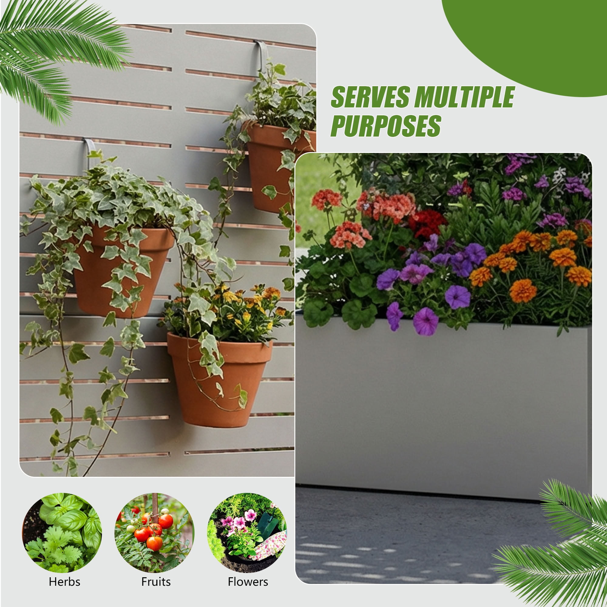 MAYEERTY 47*24in Outdoor Metal Planter Box, Narrow Space Planter Box, Slim Patio Planter for Patio, Garden, Yard