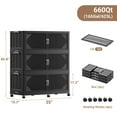 thumbnail image 3 of Broview 175Gal Plastic Stackable Storage Bins with Lid, 700QT Extra Large Containers With Drawers, Folding Closets with 6x Wheels, Collapsible Cabinets Organizers for Home Office, 3Pack Black, V60, 3 of 8