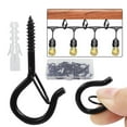 thumbnail image 7 of 25 Pack Screw in Hooks for Outdoor String Lights Hanger, Eye Hook Cup Hook Q-Hanger, Wall Wood Ceiling Mount,,Black nickel,Anti detachment, 7 of 7